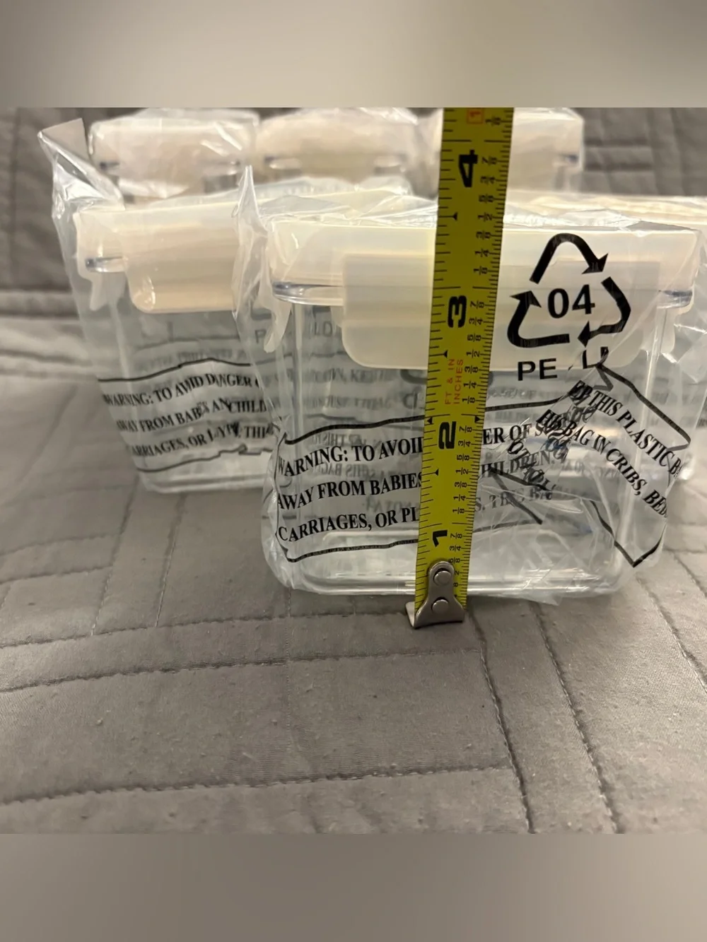 Lock N Lock Set Of 7 Spice Containers White Opal Lids 3 Large 4 Small New